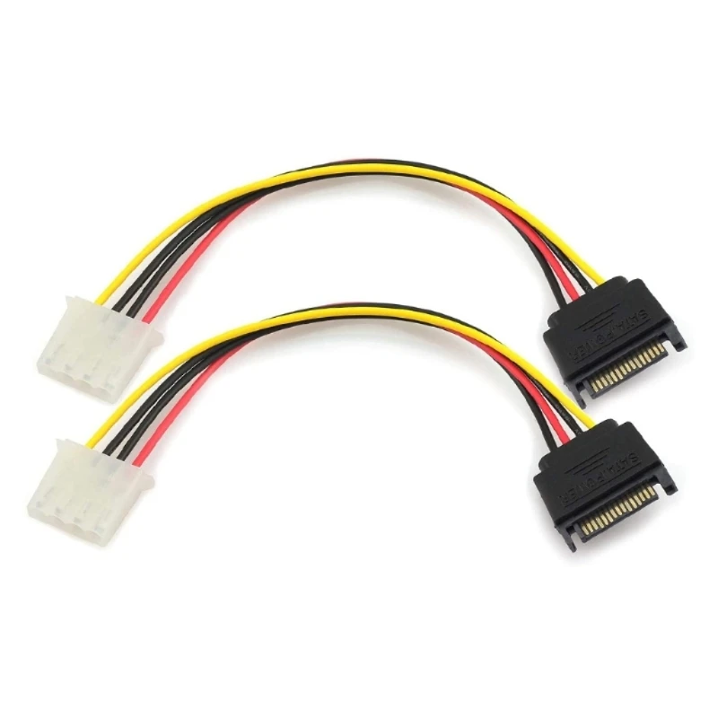 Y1UB 18cm 15 Pin Male to IDE Molex 4Pin Female for Serial ATA ROM Drives HDD Extension Power Adapter Cable Accessories