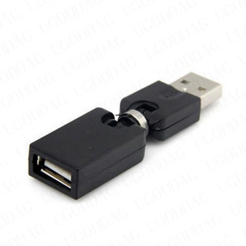 Rotating and Swivel Twist USB 2.0 Type A Male to Type A Female 360 Degree Rotation Angle Extension Adapter Convertor