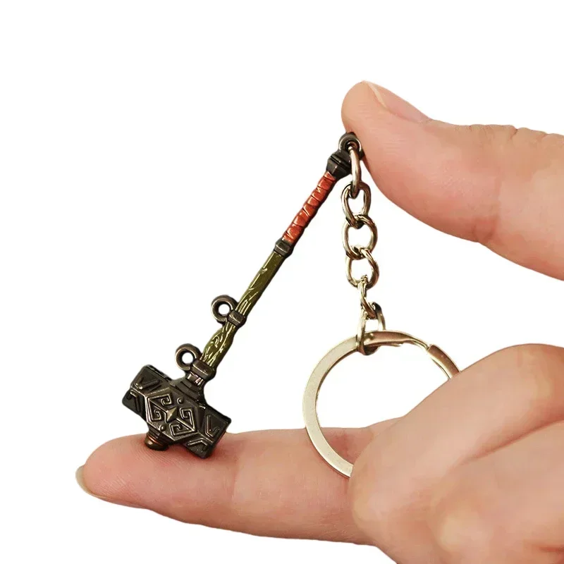 Nouveau marteau de jeu de 6cm, bras périphériques en métal, modèle et accessoires, emballage arrière, décoration, pendentif, porte-clés, naissance