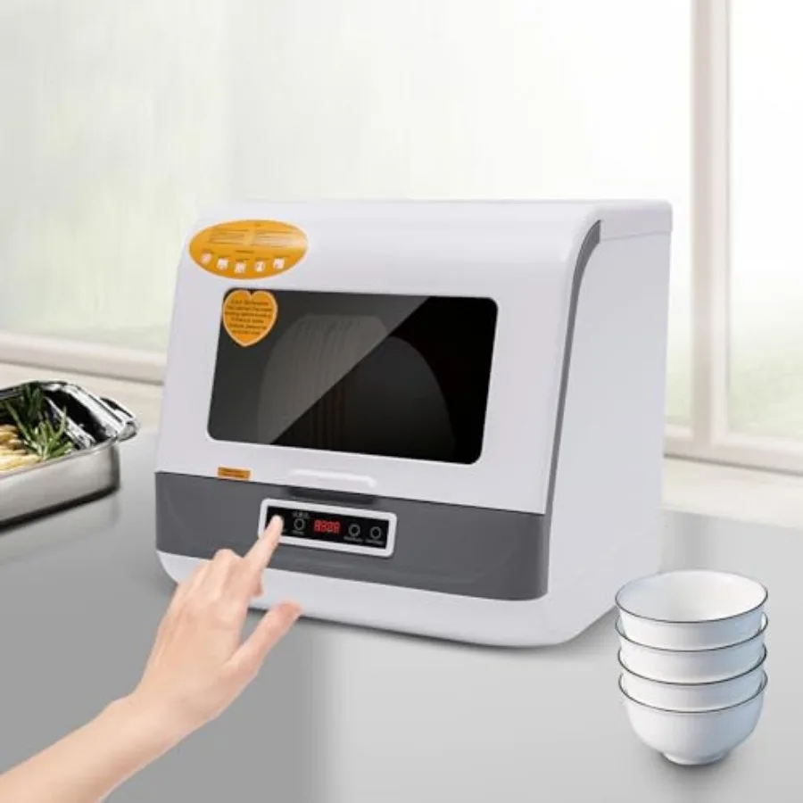 Portable Countertop Dishwasher with Multiple Washing Programs Display 800W Energy-Efficient Automatic Dishwashing Machine Compa