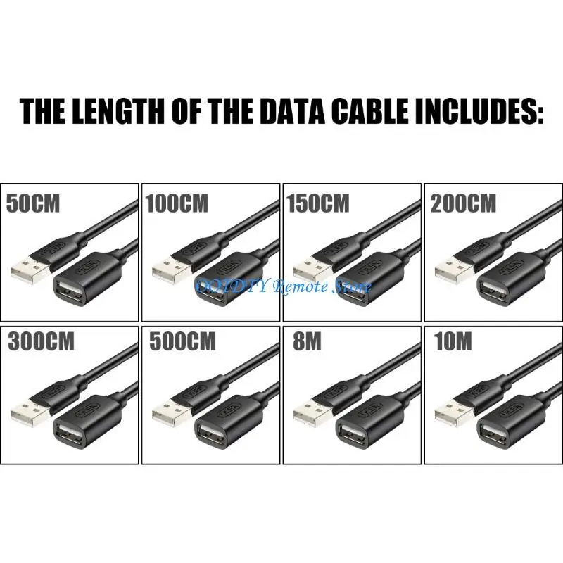 DXAB USB 2.0 Data and Charging Extension Cable Male to Female Data Sync Cable for Various Electronic Devices