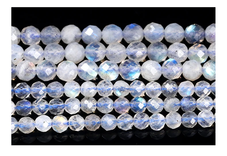 Natürliche facettierte graue Mondstein-Labradorit-Perle 2 3 4mm lose Zwischenperle für Schmuckherstellung DIY Halskette Armband Zubehör – Detail 4