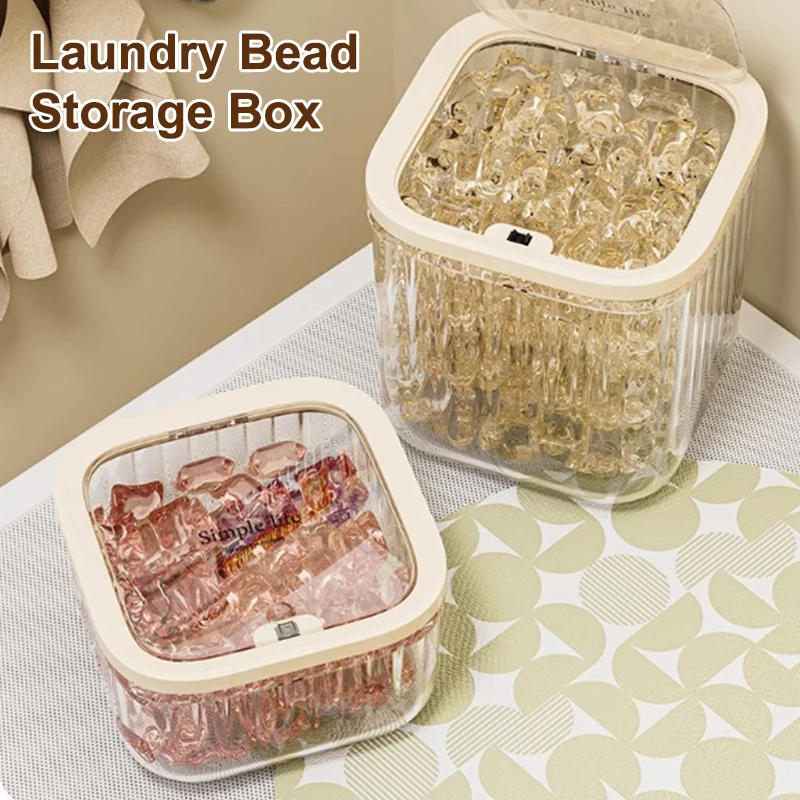 

Large Capacity Laundry Detergent Storage Box, 1pc Laundry Pods Container Moisture-Proof Scent Beads Organiser