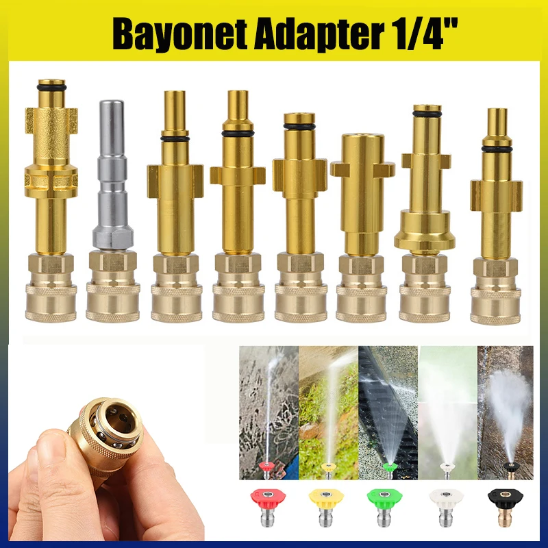 Lavadora de Pressão Conector Rápido Spray Gun Wand Baioneta Adaptador Liberação Fitting para Karcher Lavor Desconexão Rápida
