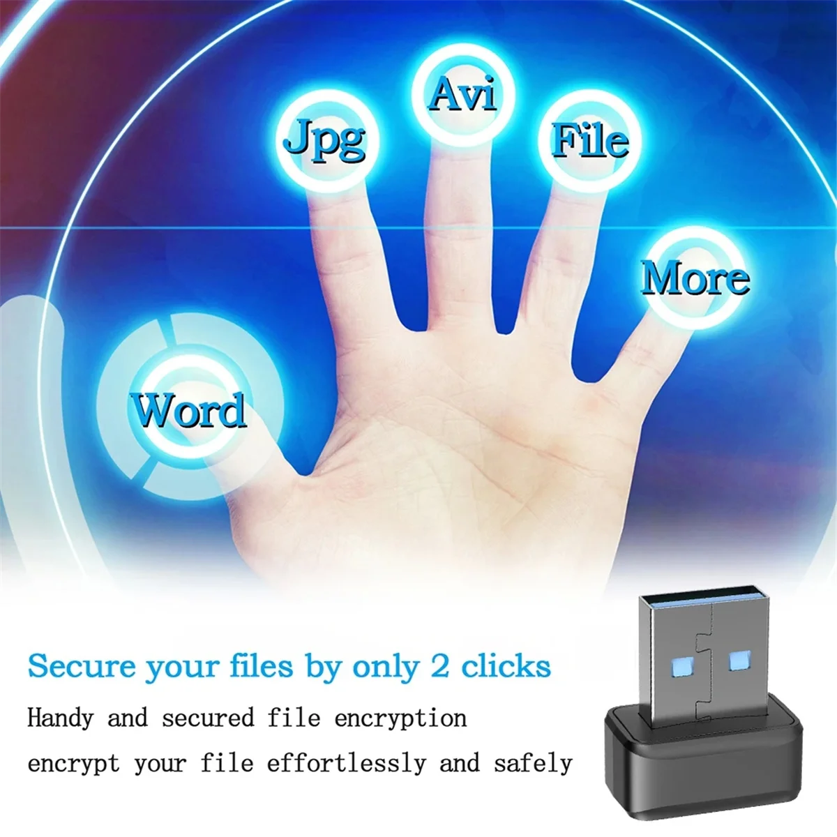 USB Fingerprint Key Reader FIDO U2F Speedy Matching Security Key Windows Hello Anti-Spoofing Mini Fingerprint Reader