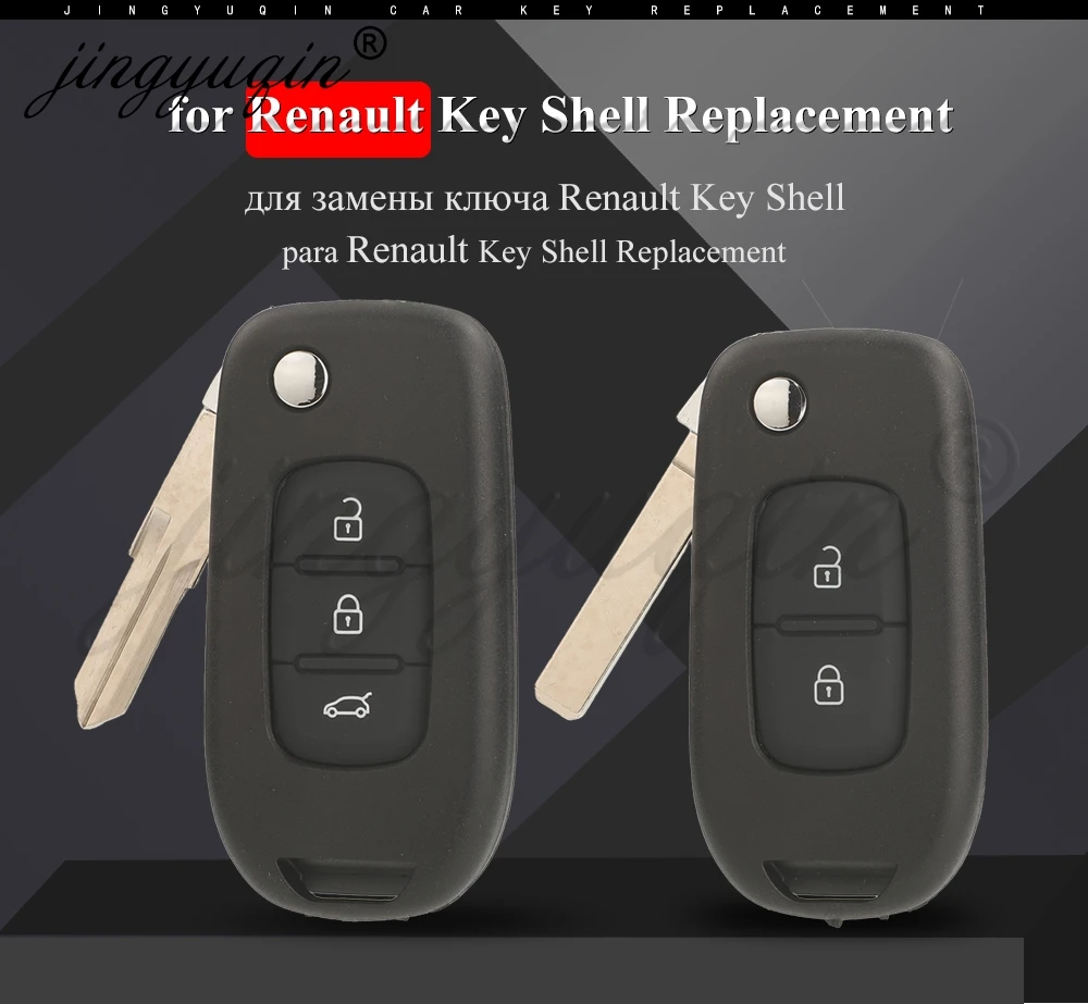 jingyuqin 2/3 Tasten VA2/VAC102 Klappbarer Autoschlüssel-Gehäuse für Renault Logan Duster Sandero Oroch ohne PCB-Gehäuse Ersatz – Detail 3
