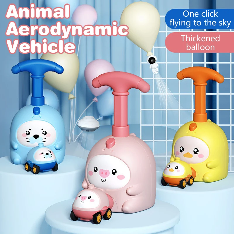 Set Stimulating Inertia Air Propulsion Balloon Car Scientific Toy Kids Rocket Balloon Launch Playset For Kid's Birthday Gift