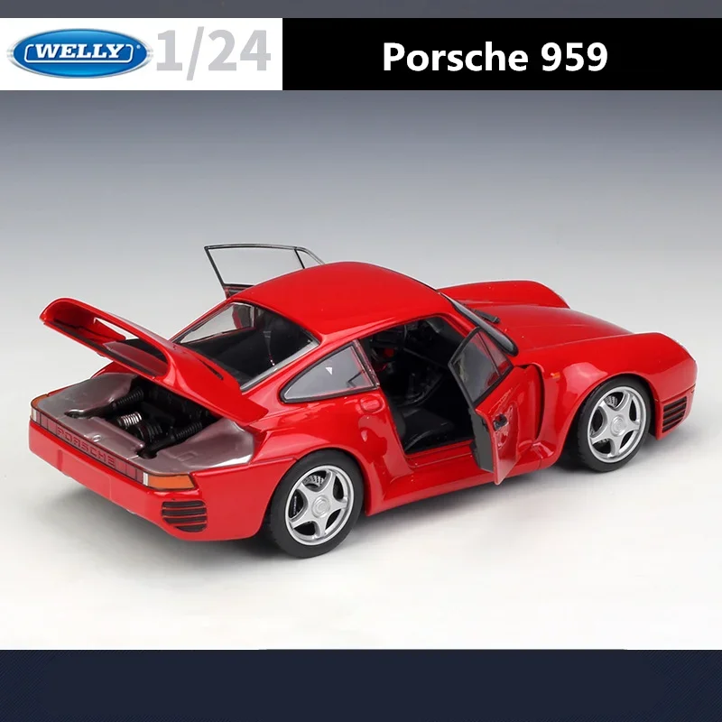 WELLY 1:24 Porsche 959 Alloy Sports Car Model Diecast Metal Toy Vehicles Car Model High Simulation Collection Toy Gift