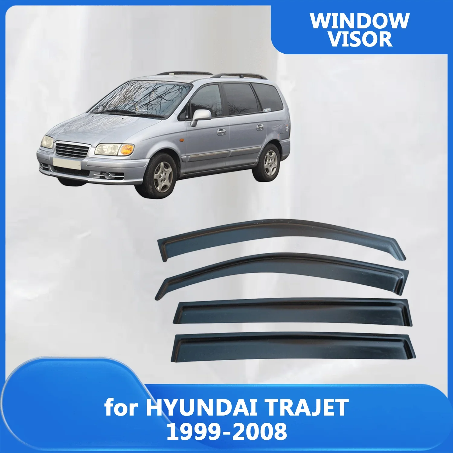 

Window Visor for HYUNDAI TRAJET 1999 2000 2001 2002 2003 2004 2005 2006 2007 2008 Wind Deflectors Rain Guards Door Visor Vent