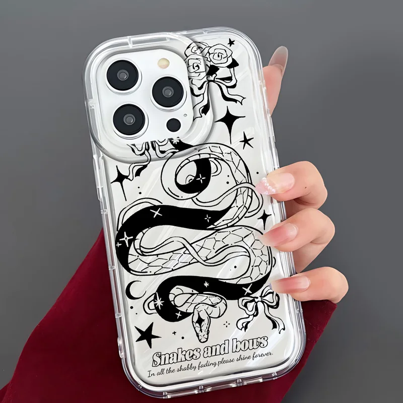 

Gourde Lovely Cartoon Clear wavy Phone Cases For iPhone 16 pro max 15 pro max 14 13 12 11 XR X XS Max 7 8 Plus Cute Funda Cover