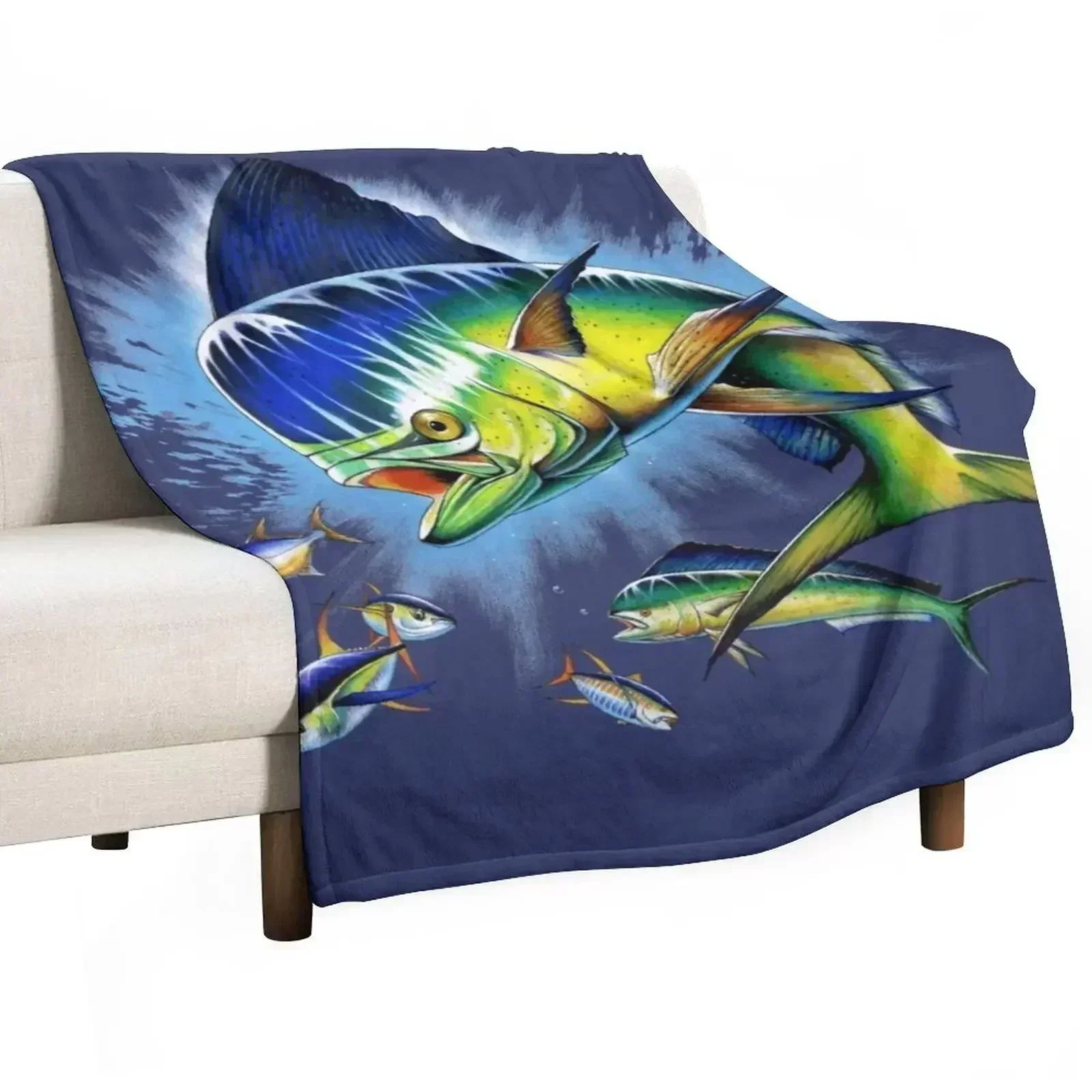 Bull Dolphin Throw Blanket Personalized Gift Baby funny gift For Baby Furry Travel Blankets
