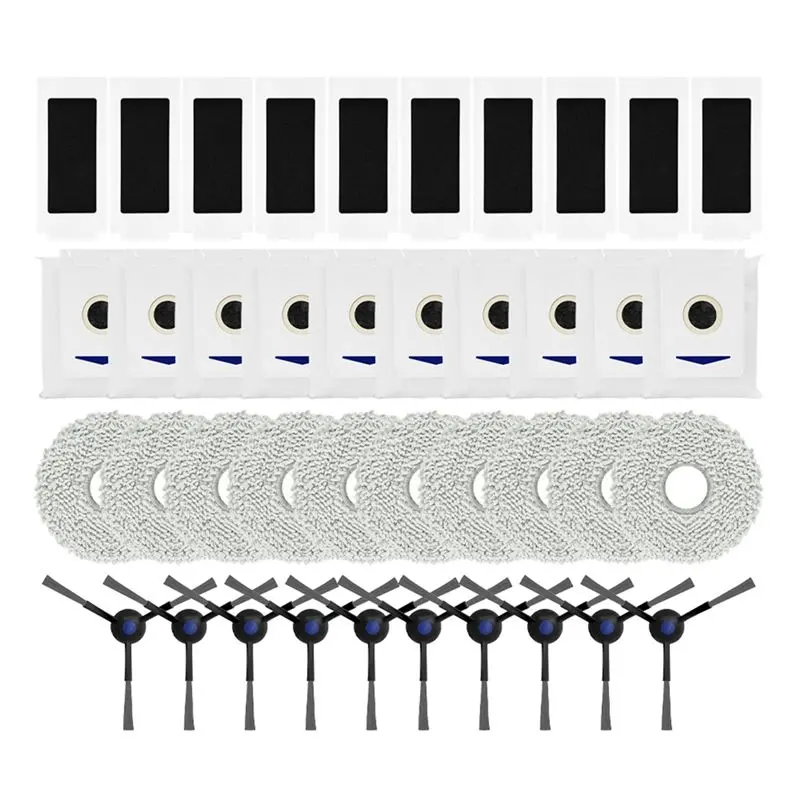 

AFOURT-For ECOVACS DEEBOT T30 PRO OMNI Replacement Parts Accessories Side Brush Hepa Filter Mop Cloth Dust Bag