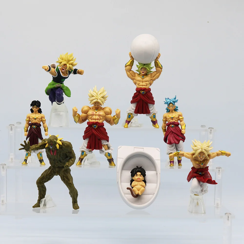 8 Pcs/Pack Dragon Ball Super Broly Figure 5-12cm 8 Form Super Saiyan Collection Anime Model PVC Ornaments Decoration