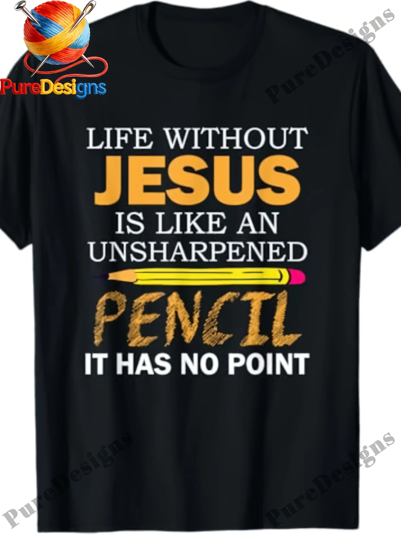 Humorous Christian Faith T-Shirt: Life Without, Casual Crew Neck, Short Sleeves, Made of 100%, Slightly Stretchy, Perfect for Su