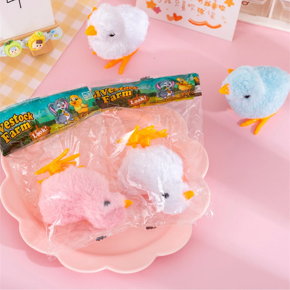 10PC Fun Plush Clockwork Jumping Chick Kids Toys Birthday Party Easter Gift Pinata Stuffing Boys Girls Carnival Party Prizes Bag