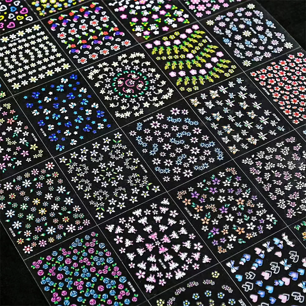 30 Sheets 3D Flower Nail Art Stickers for Vibrant Colorful Floral Nail Designs Ideal for Kids, Girls, and Women's DIY Manicure view 2