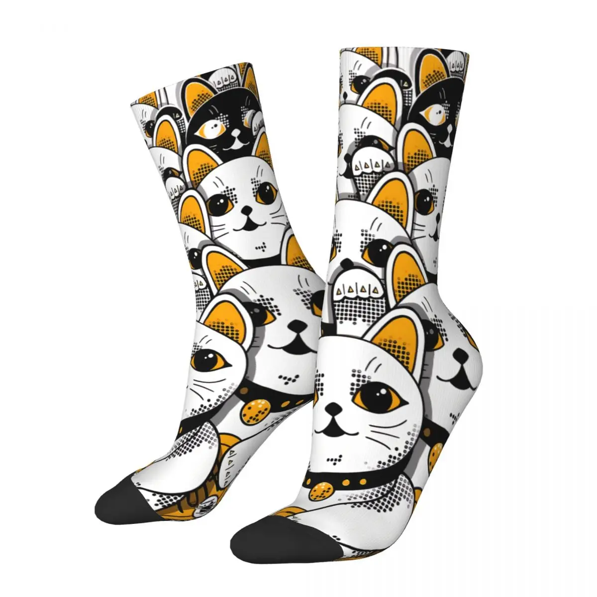 

Maneki Neko Tidy Mess Japanese Style Socks Male Mens Women Summer Stockings Printed