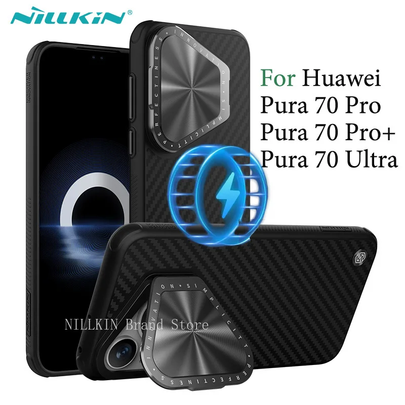 For Huawei Pura 70 Pro /70 Pro+ Plus MagSafe Case NILLKIN CarboProp Magnetic Case Aramid Fiber Camera Cover For Pura 70 Ultra