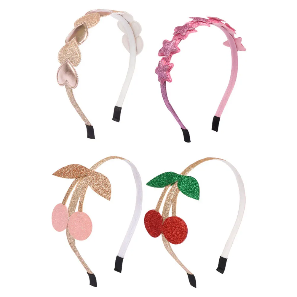 

4 Pcs Kids Hoop Headwear Cherry Party Headdress Child Lightweight Comfortable Material cosplay hair accessories star design