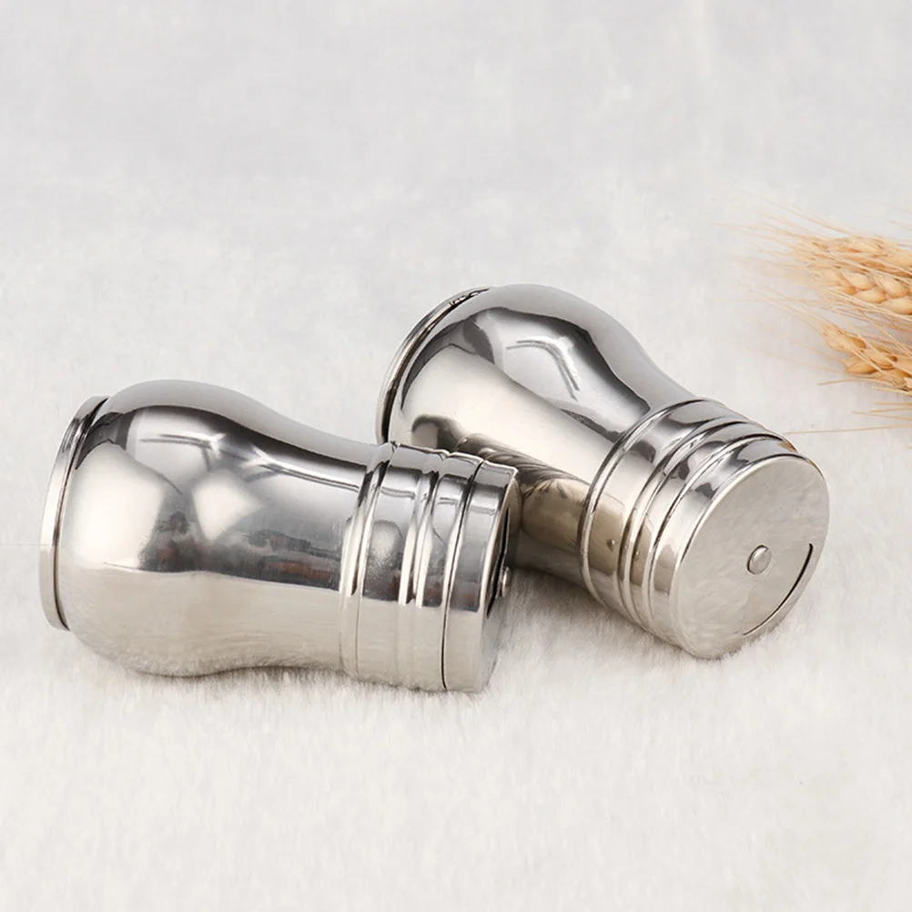 

2pcs Stainless Steel Seasoning Shakers Spice Jars Condiment Bottles Holders Rotating Lid Leakproof Dishwasher Safe Storage
