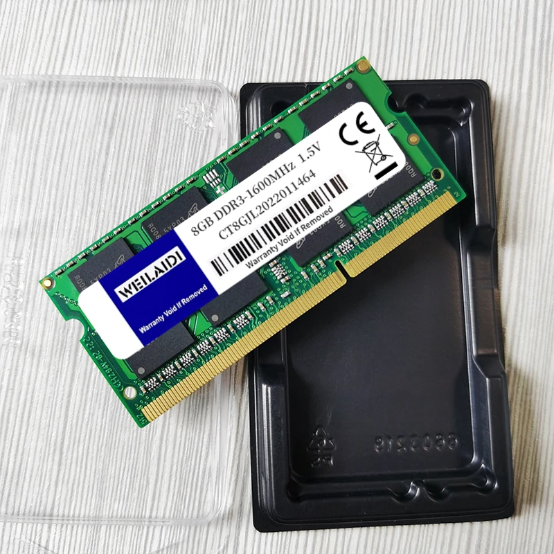 WEILAIDI DDR3 DDR3L 2GB 4GB 8GB SODIMM 1066MHz 1333MHz 1600MHz PC3L-10600 12800 1.35V المزدوج تصنيف ذاكرة الوصول العشوائي للكمبيوتر المحمول