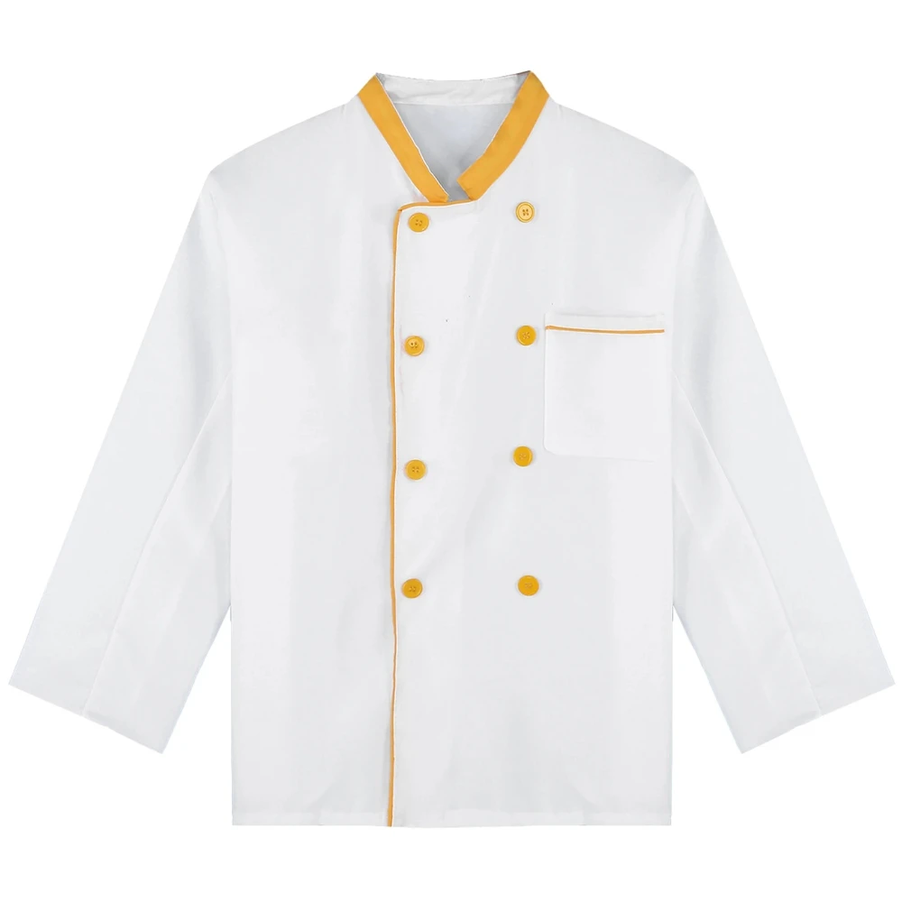 Chaqueta de Chef Unisex con doble botonadura, servicio de comida de cocina, uniforme de trabajo, abrigo de Chef, Tops, chaqueta de restaurante, Ropa de Trabajo