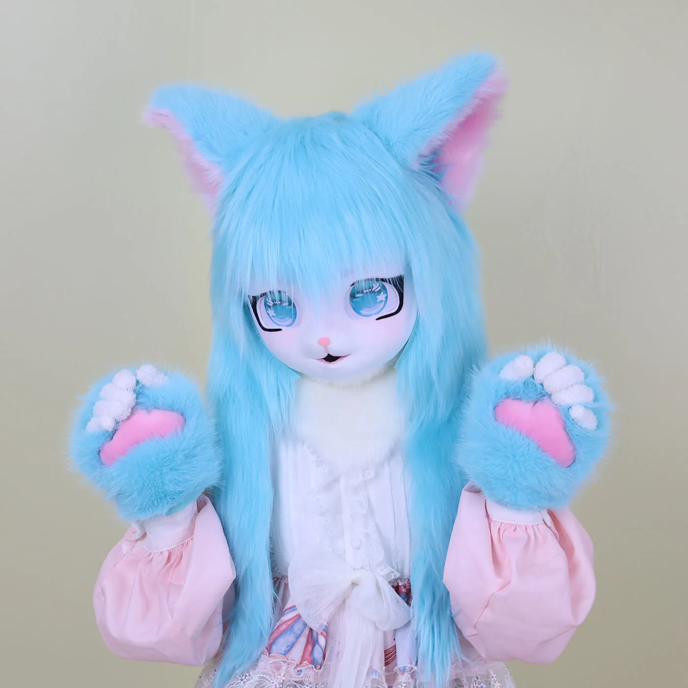 着ぐるみヘッドキグルミキグファー マスクコスプレコスチューム ファーヘッドベース 猫ウサギ人形 動物コスプレ ハロウィンコスチューム 子供用ギフト