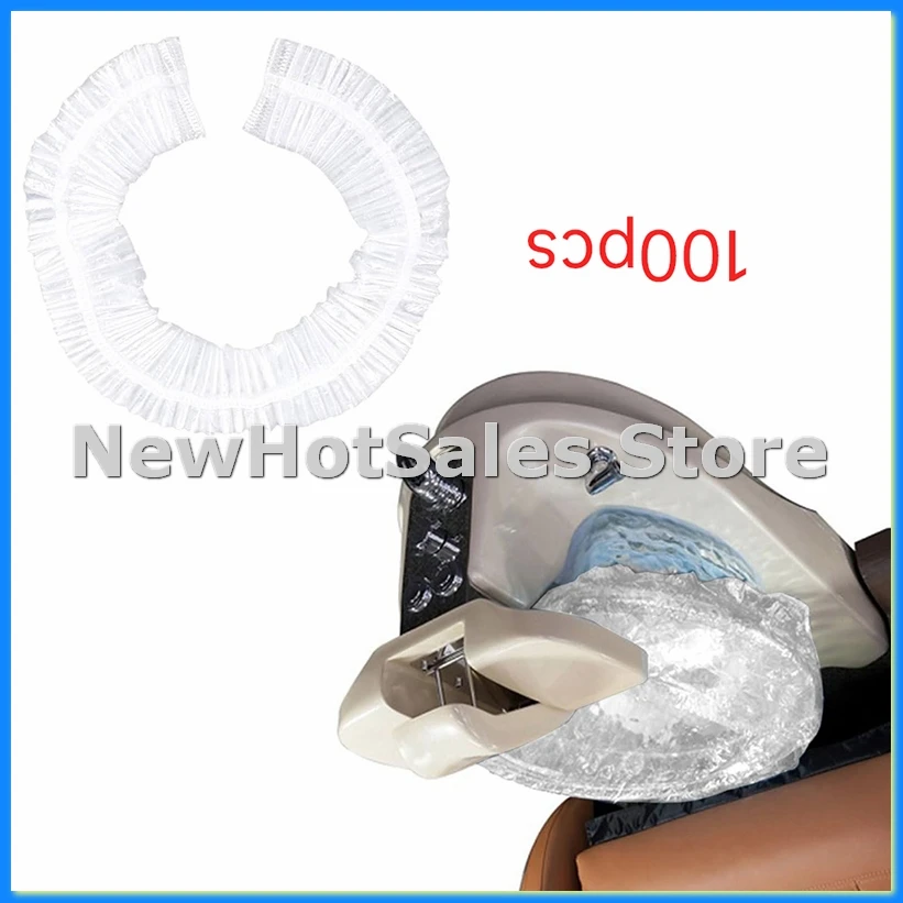Transparent Pedicure Liners Disposable,Pedicure Bowl Liners with Elastic Band Unbreakable Pedi Liners Disposable 100pcs-A57M