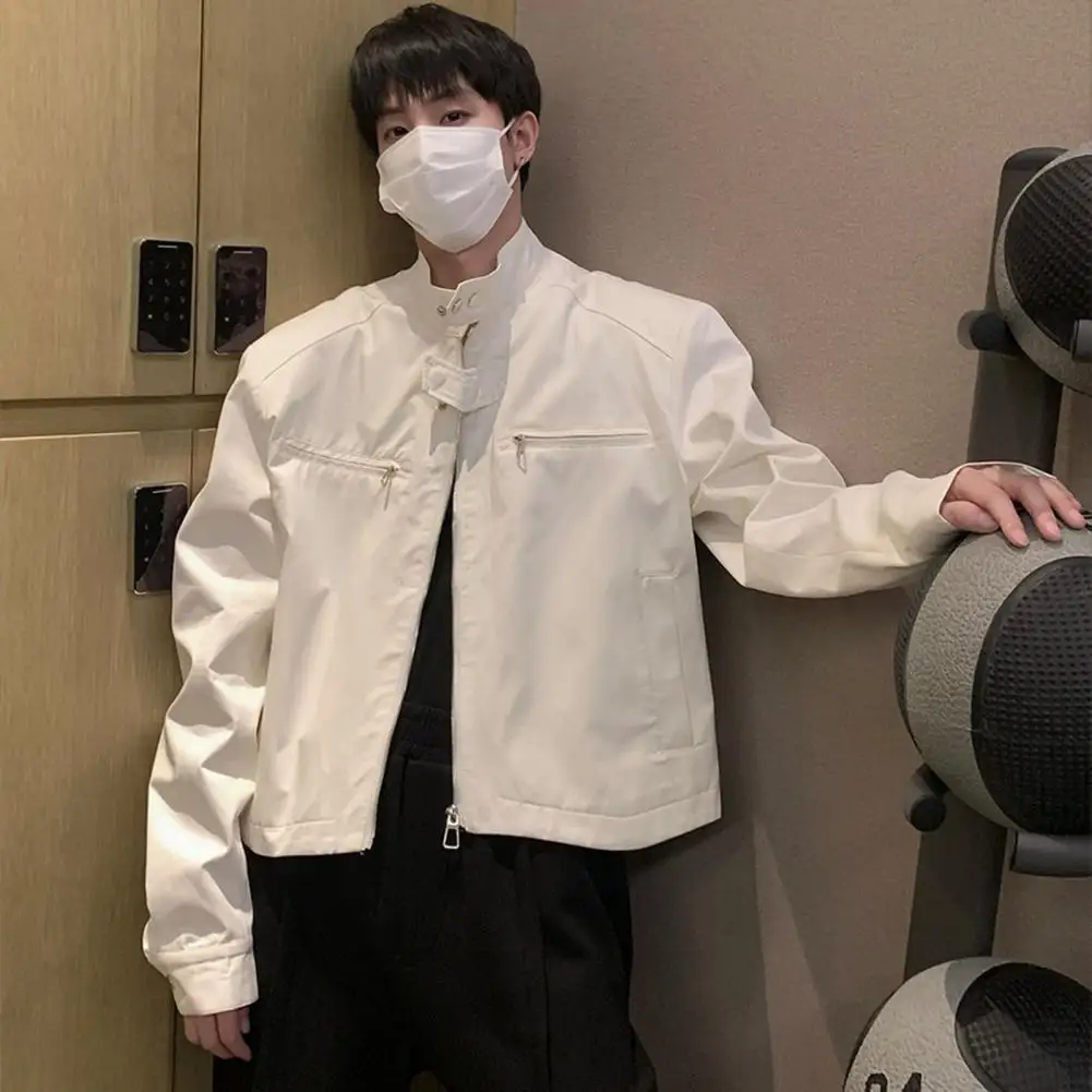 High-end Feeling Cropped Jacket For Men Spring Autumn New Style Niche American Vintage Street Trendy Motorcycle Jacket