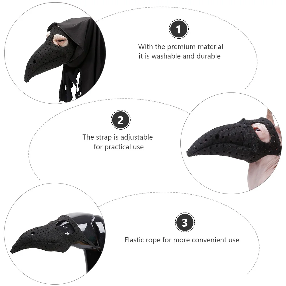 

Halloween Pet Muzzle Plague Costume For Small Dogs Cats Anti-Barking Adjustable Strap Durable Dog Muzzle