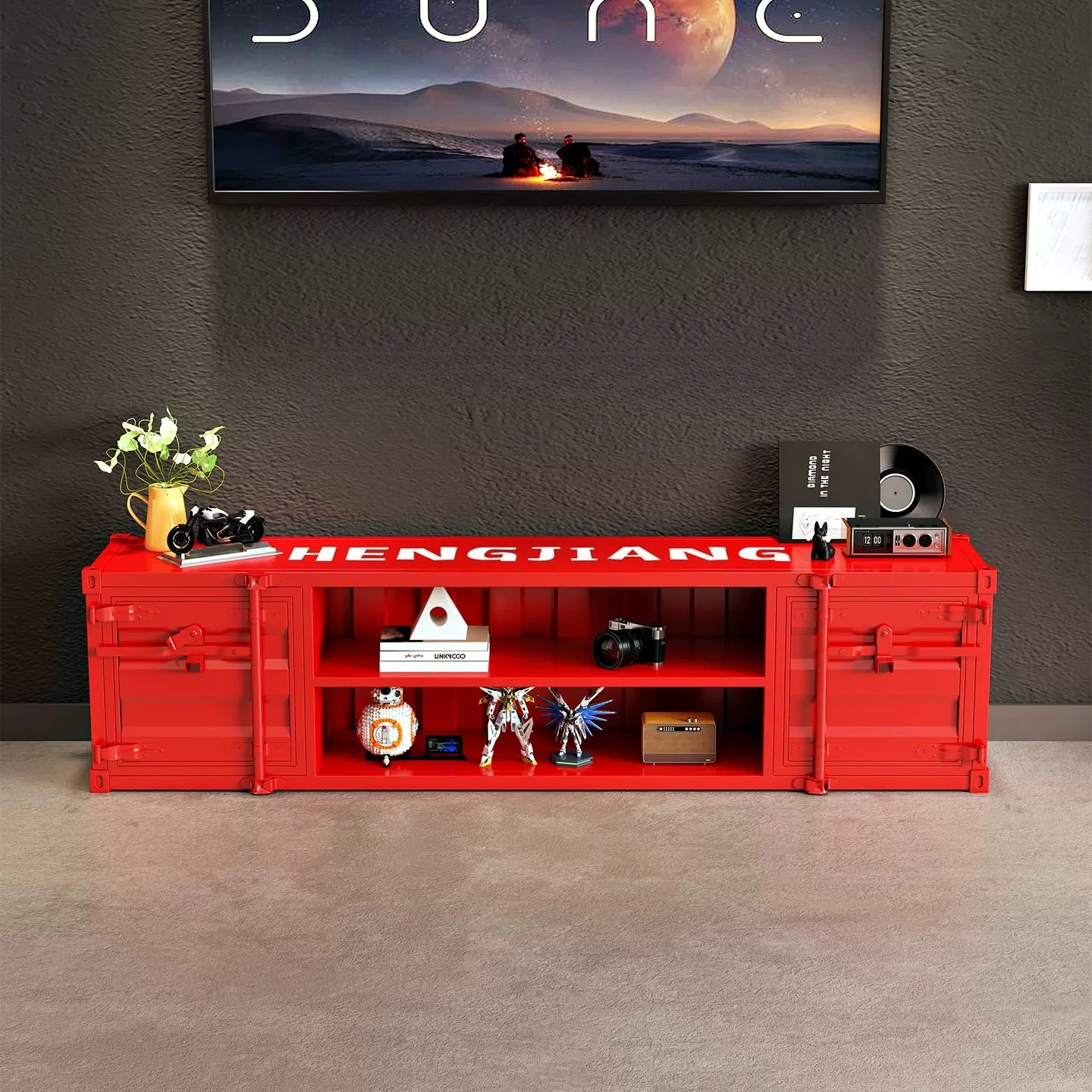 Industrial wind TV cabinet Floor-to-ceiling wrought iron container Low cabinet Game machine E-sports room  wall cabinet Shelf