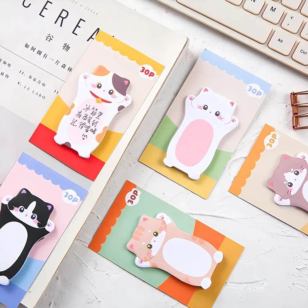 30sheets Cat Sticky Notes Cute Kawaii Memo Pad Index Check To Do List Sticker Funny Post Notepad Paper Stationery Daily Planner