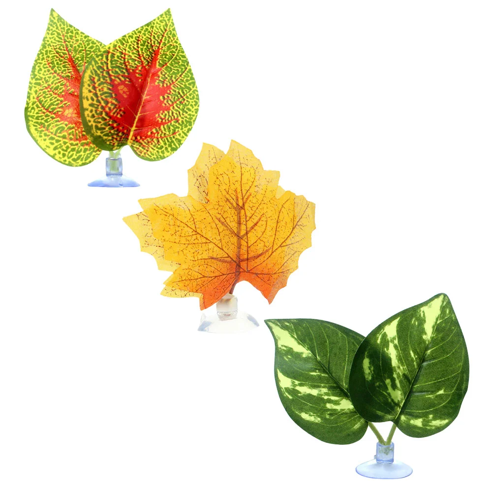

Aquarium Decor Artificial Fish Tank Plants Betta Bed Accessories Lizard Supplies