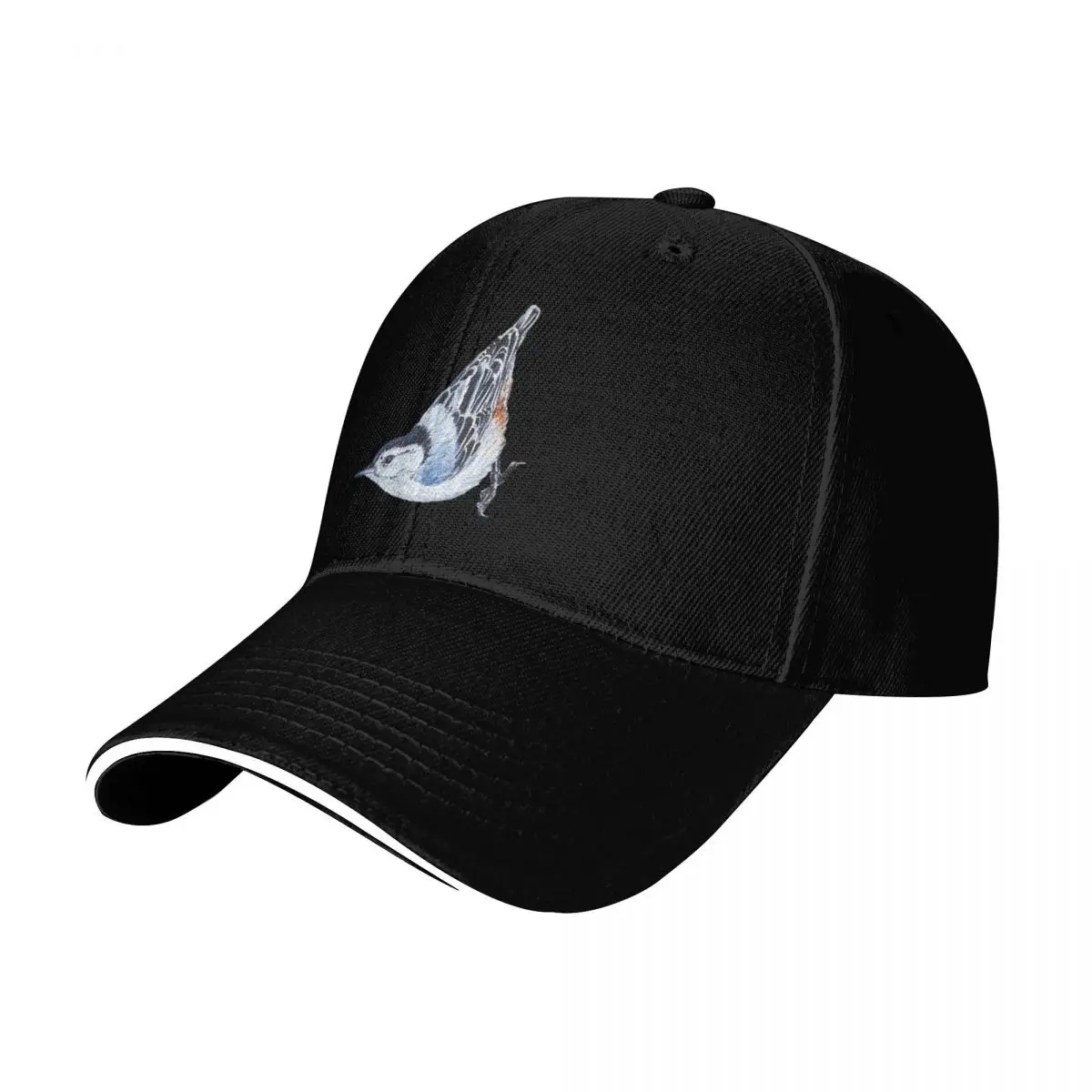 White Breasted Nuthatch - wild bird painting (no background) Baseball Cap Men Women Casual Summer Sport Sun Cap