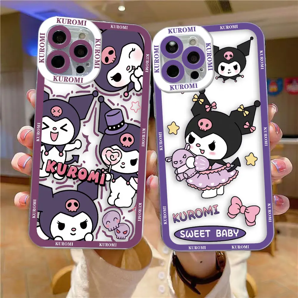 Cartoon K-Kuromi Clear Phone Case For Infinix TECNO POVA 2 3 POP SMART 4 5 6 7 8 NOTE 10 11 12 G96 30 30I CAMON 19 20 Case