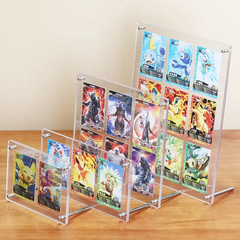 Clear Acrylic 9 Grids Trading Card Display Stand Photo Brick Frame Holder Stand for My Little Pony Cards Polaroid Photos