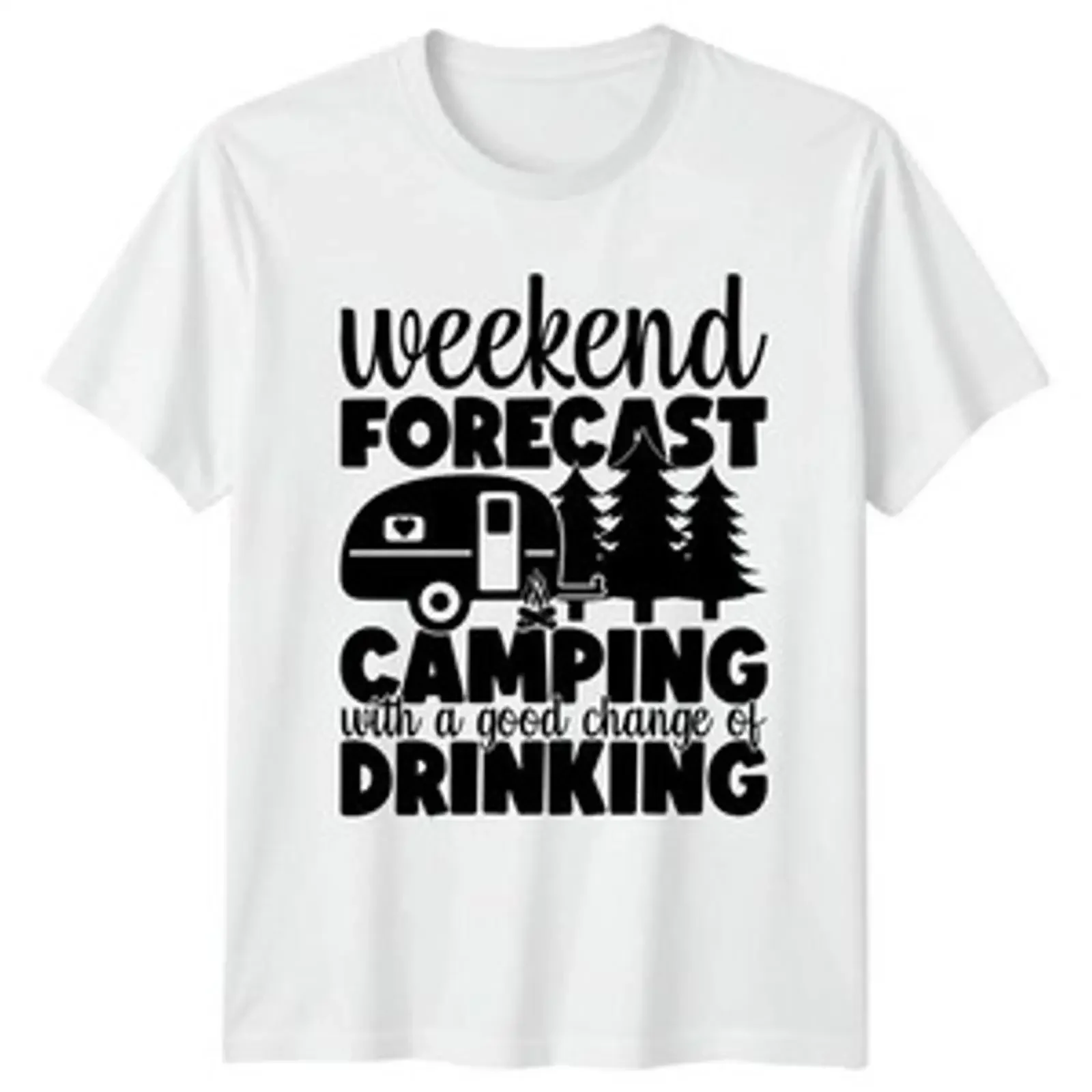 Wochenendprognose Camping mit T-Shirt Wohnmobil Urlaub Geschenk Ihn Her Vintage Washed Atmungsaktive Designerkleidung Stilvoll