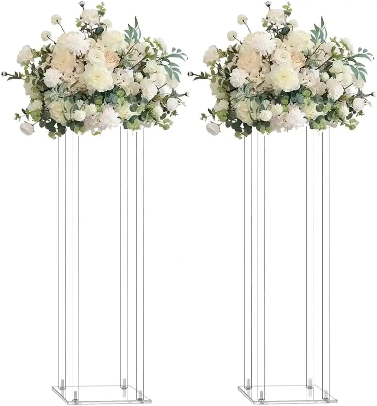 5pcs 8pcs/10pcs Acrylic Flower Vase Clear Table Centerpiece Marriage Luxury Floral Stand Columns For Wedding Decoration