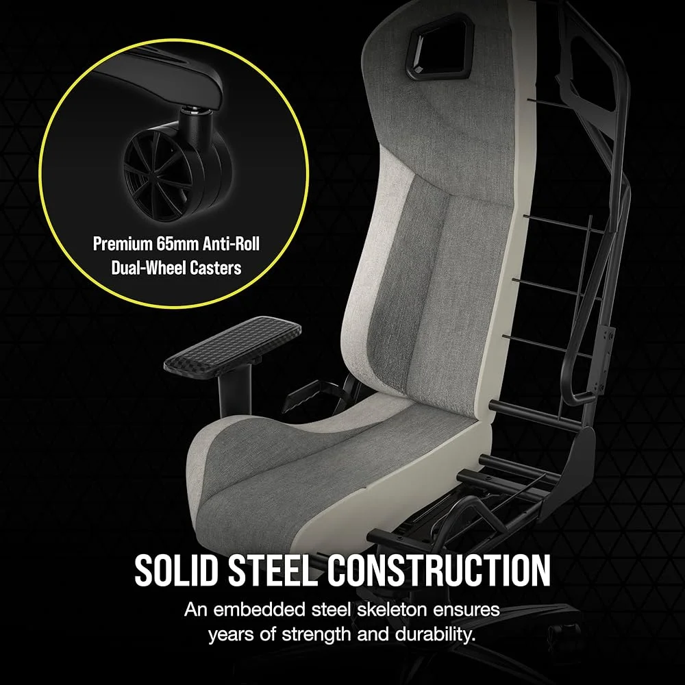 

T3 Rush Gaming Chair Fabric Soft Cushion Memory Foam Lumbar Support Adjustable Armrests Ergonomic Design Racing Style