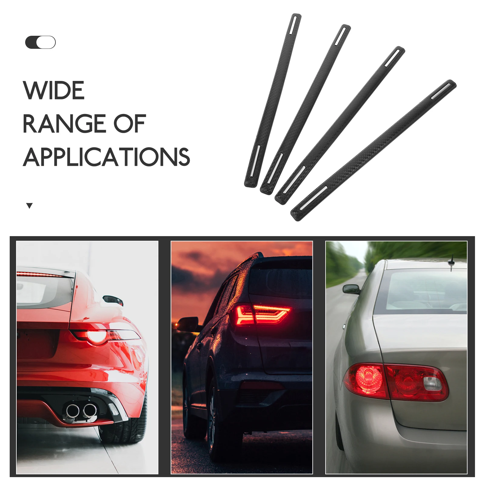 

4Pcs Car Door Anti Collision Strips Thickened Carbon Fiber Texture Universal Car Door Edge Guards Scratch Protector Black