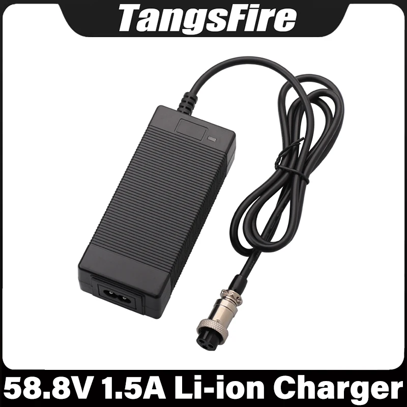 58.8V 1.5A 18650 Li-ion Battery Charger 14Series For 52V Electric Bike Scooter Lithium Battery Pack Charger GX16 Power Adapter