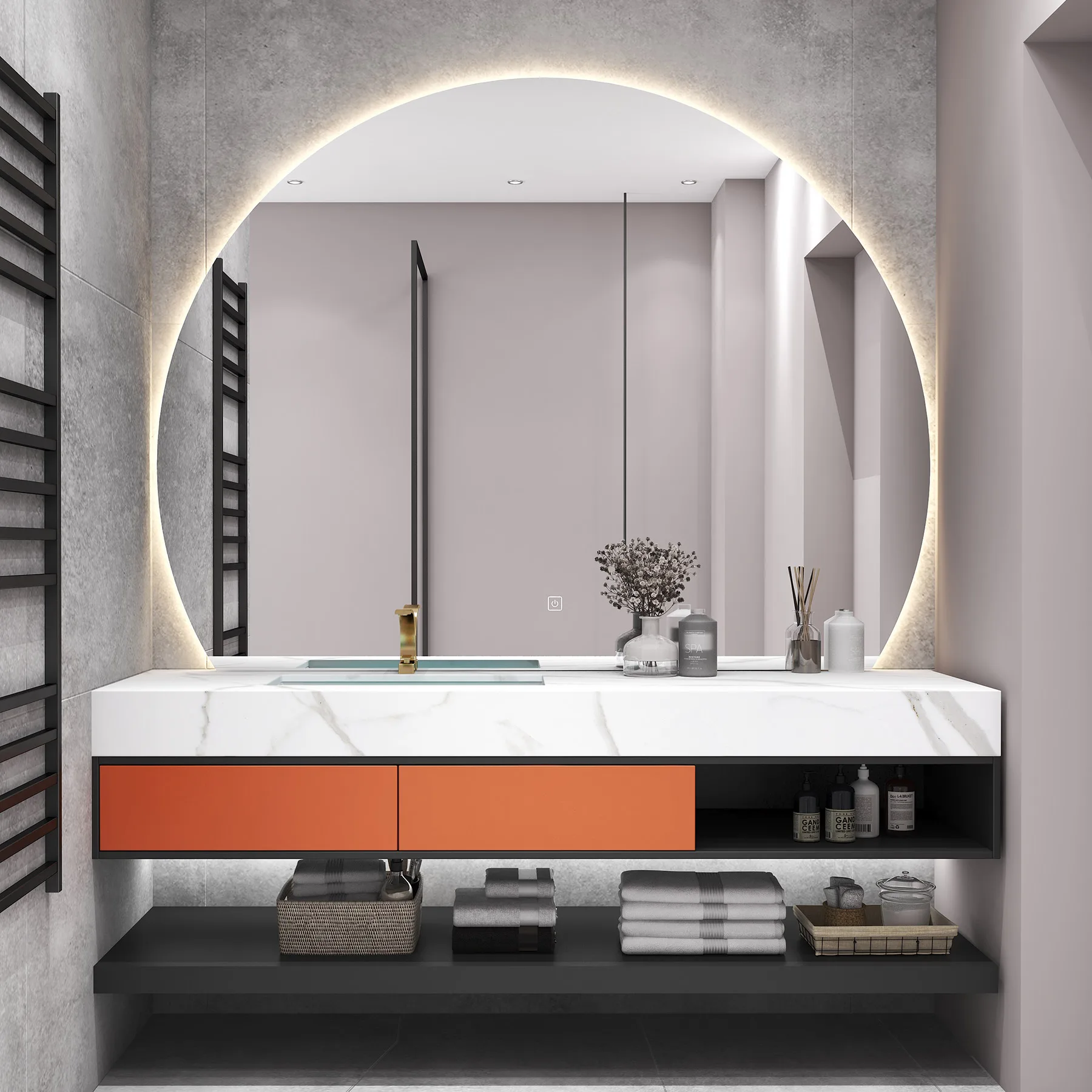 New Rock Slab Bathroom Cabinet Modern Simple Washbasin Toilet Washbasin Washbasin Basin Cabinet Combination