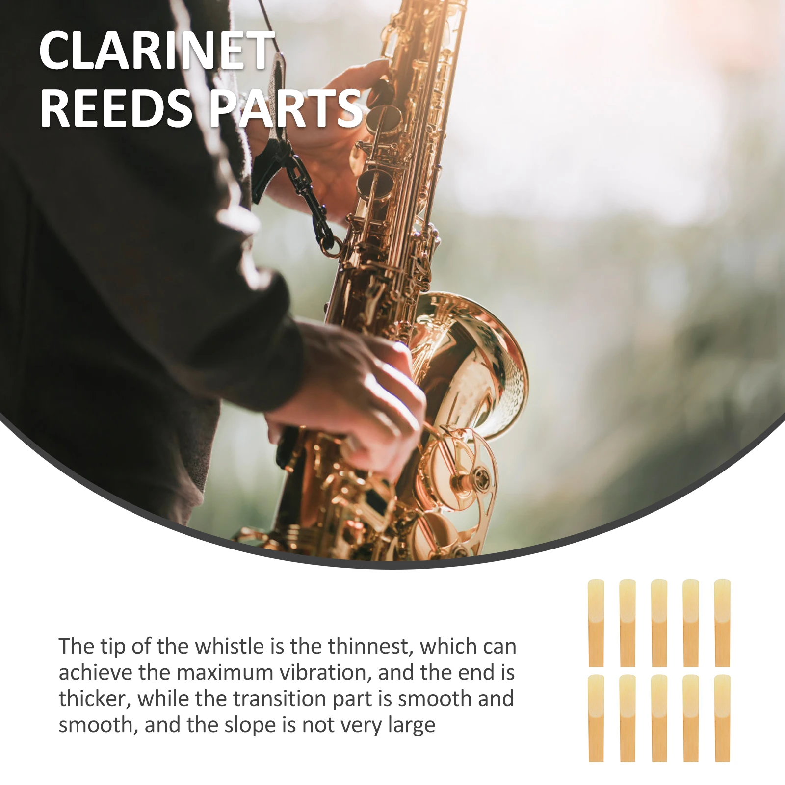 

10Pcs High Quality Clarinet Reeds Traditional Design Compact Tool for Beginners and Professionals Clarinet Reeds