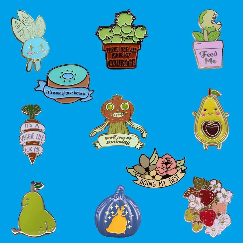 Green Potted Plants Enamel Pins Custom Cactus Brooches Shirt Lapel Pin Cartoon Badges Clothes Hat Jewelry Gifts for Kids Friends