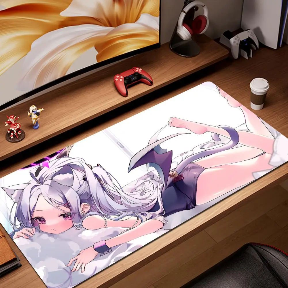 

Cute Kawaii Sorasaki Hina Gamer play mats Blue Archive Non-Slip Rubber Mouse Pad with Lock Edge Mousepads for notebook PC