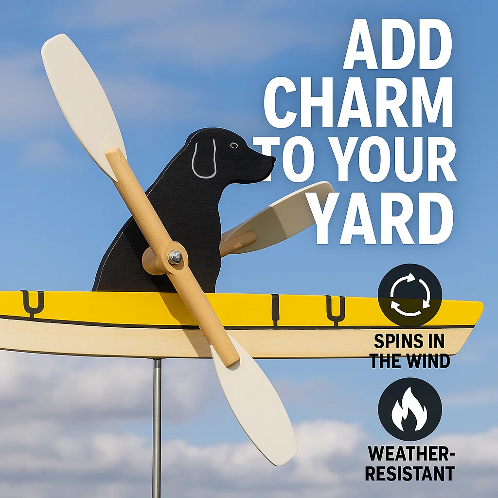 

Outdoor Puppy Windmill Garden Ornament Courtyard Decor Cute Dog Design Rotating Wind Spinner Decorative Craft for Yard Patio