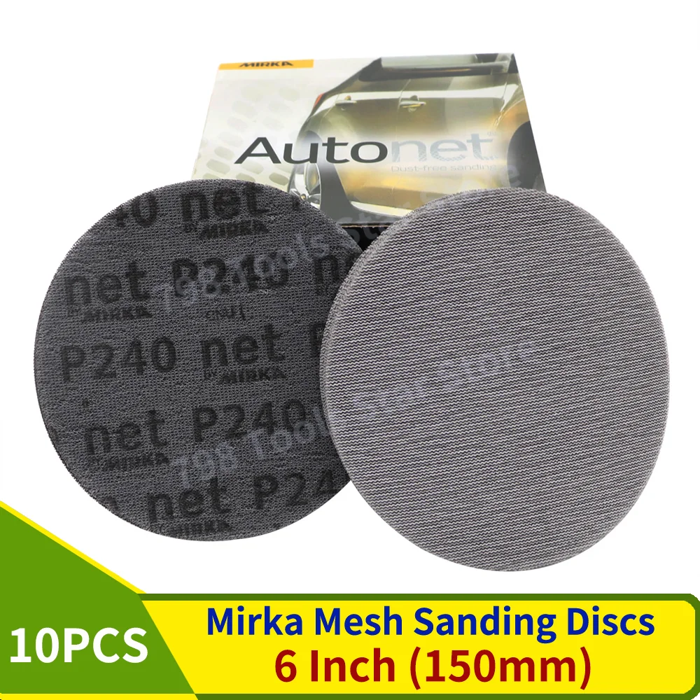 

10PCS 6 Inch 150mm Mesh Sanding Discs Dust Free Anti-blocking,150mm Mesh Grip Disc 80-800 Grit for Polishing Car Putty Finishing