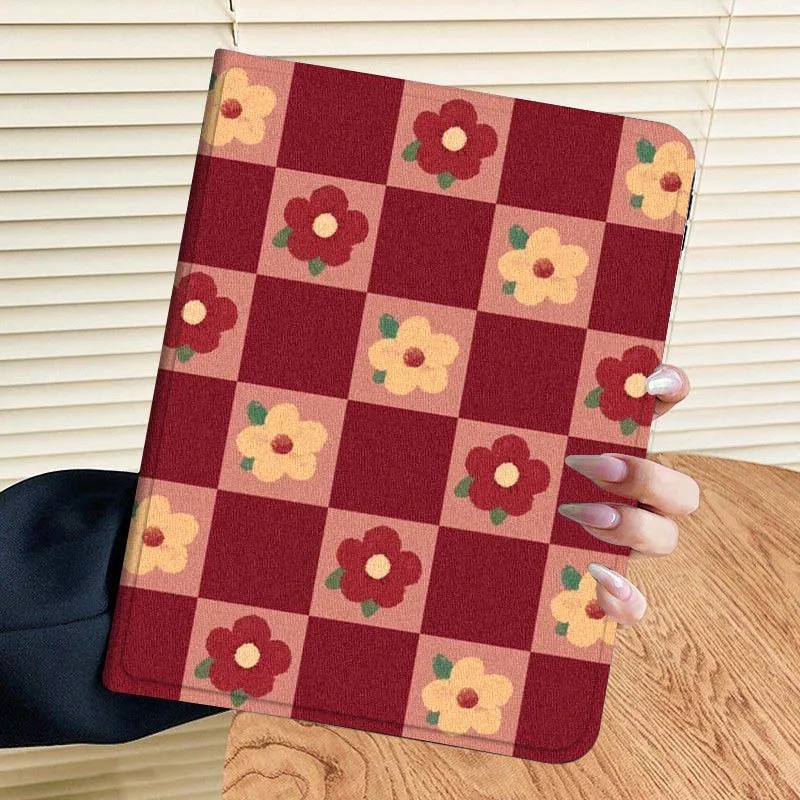 ヴィンテージチェック柄 Xiaomi Mi Redmi Poco Pad 2 4 5 7S 6S 6 7 8 Max Plus Ultra SE Pro K 2025 タブレットケース
