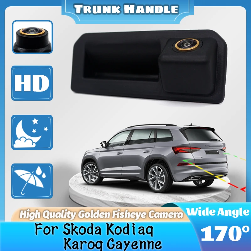 

AHD 1080P Автомобильная камера заднего вида с ручкой багажника для Audi Q2 Q3 Q5 A5 для VW Bora для Skoda Kodiaq Karoq Cayenne 2017-2019