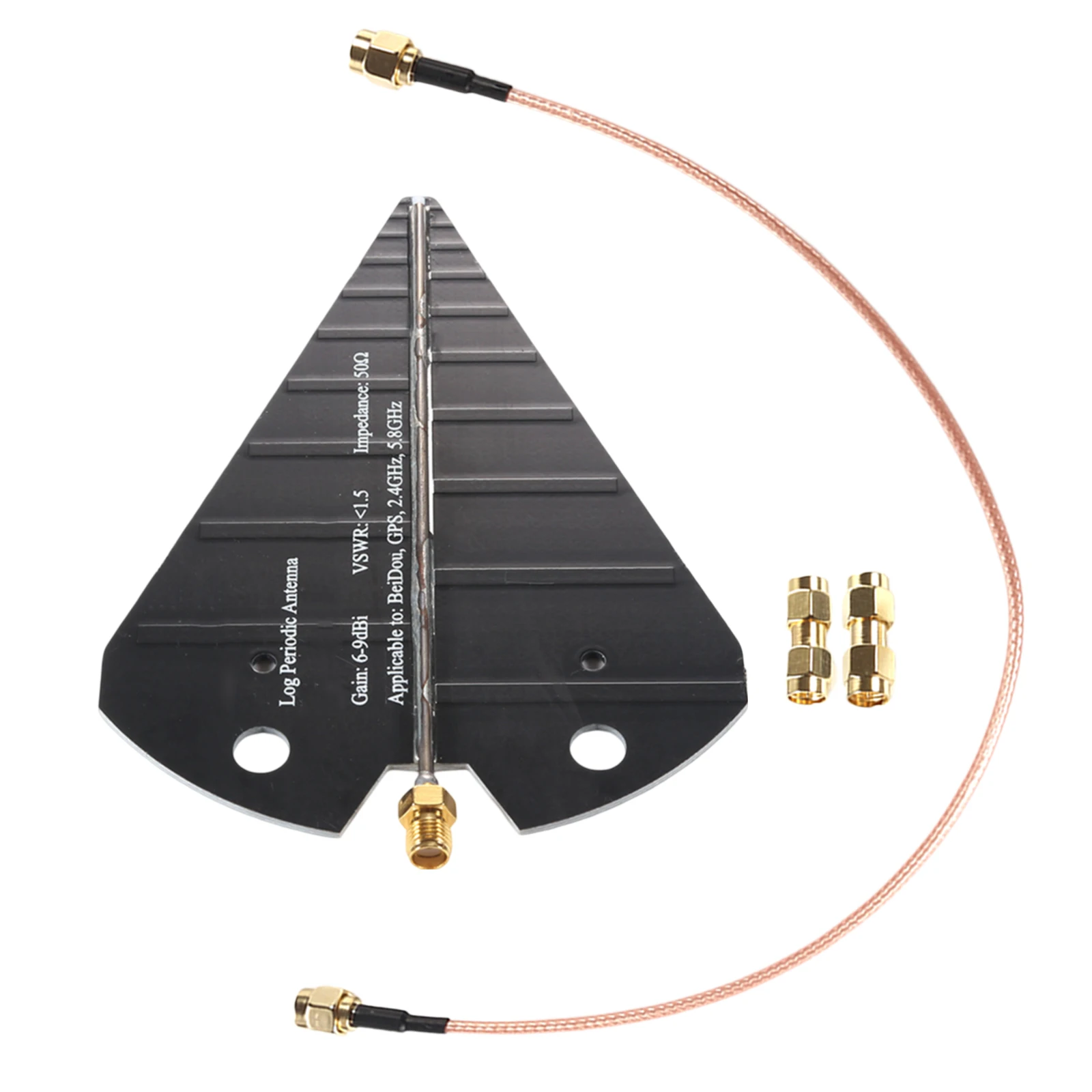 

Black HT5 Mini Log Periodic Antenna Directional Antenna 1300MHz-10GHz 6-9dB Gain For Receive And Transmit Sign